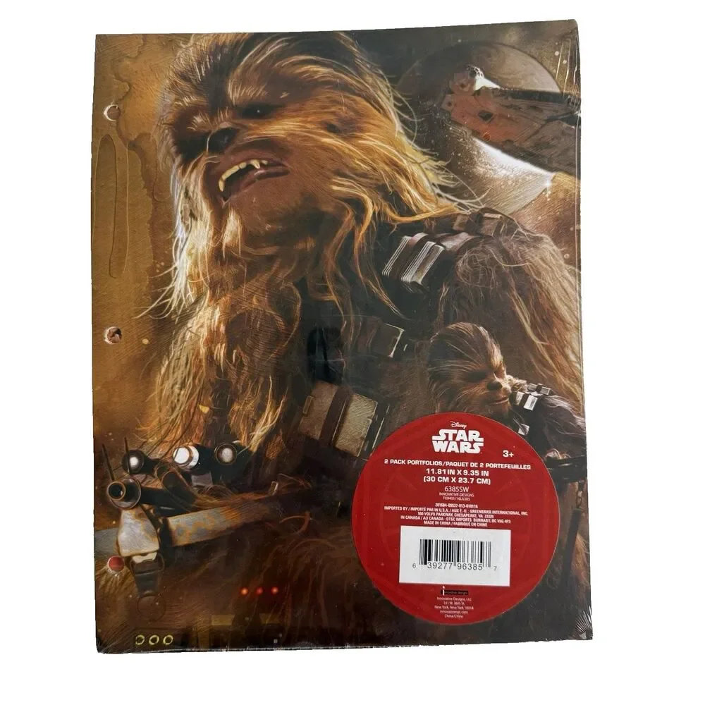 2 Star Wars The Force Awakens 3-Prong Hole Folders Portfolio BB-8 CHEWY NEW